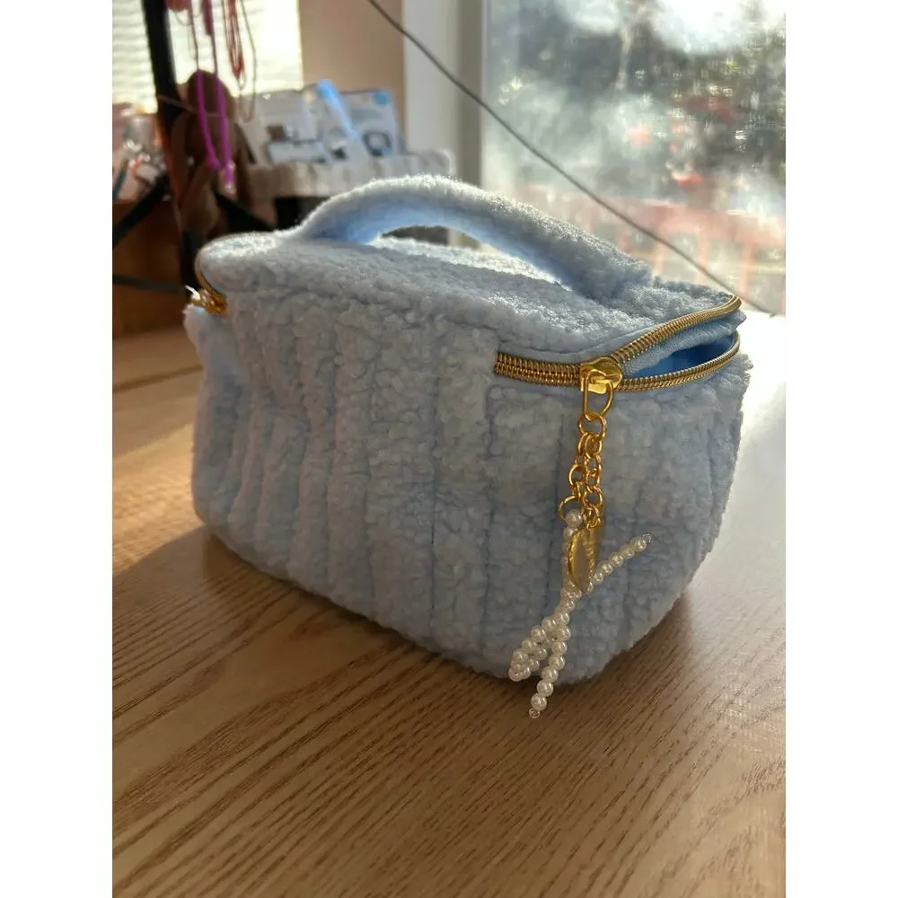 New Vivitar Makeup 💄 Cosmetics Toiletries Bag Fleece Soft Baby Blue
